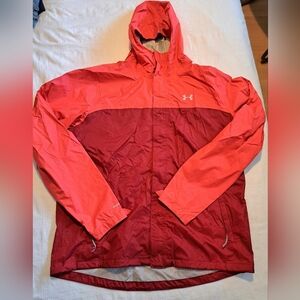 Under Armour men's size 2XL 2 Tone Storm 3 jacket, orange & maroon, VGUC